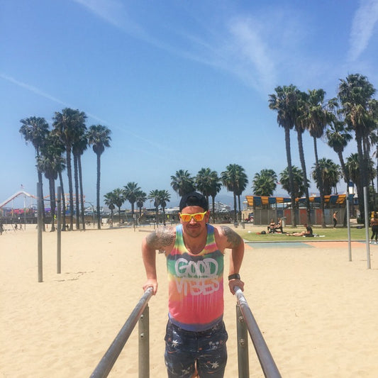 WORKING OUT AT MUSCLE BEACH