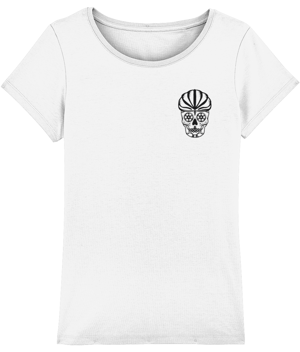 Cyclist B&W Sugar Skull Women's T-Shirt