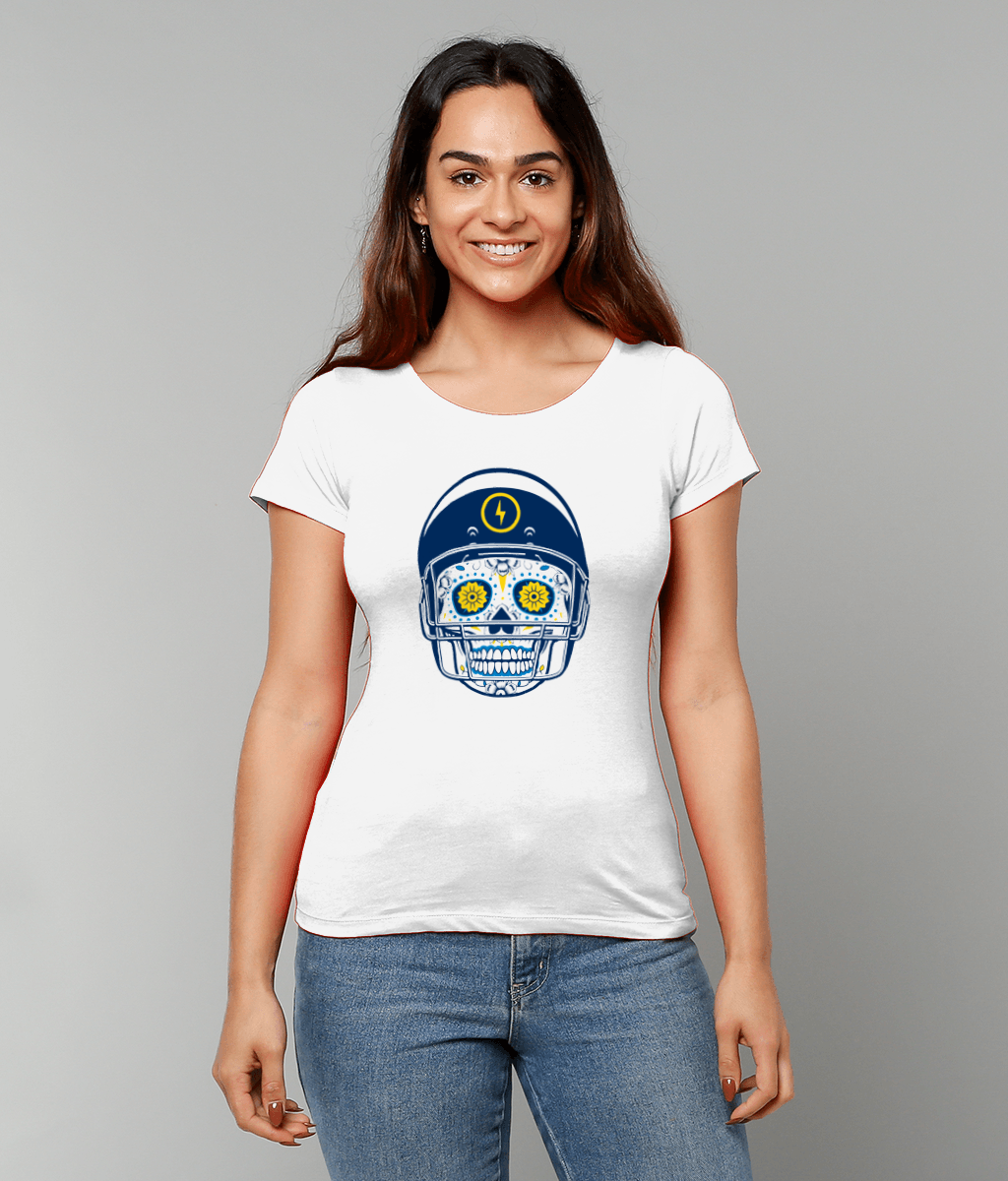American Football Sugar Skull Womens T-Shirt
