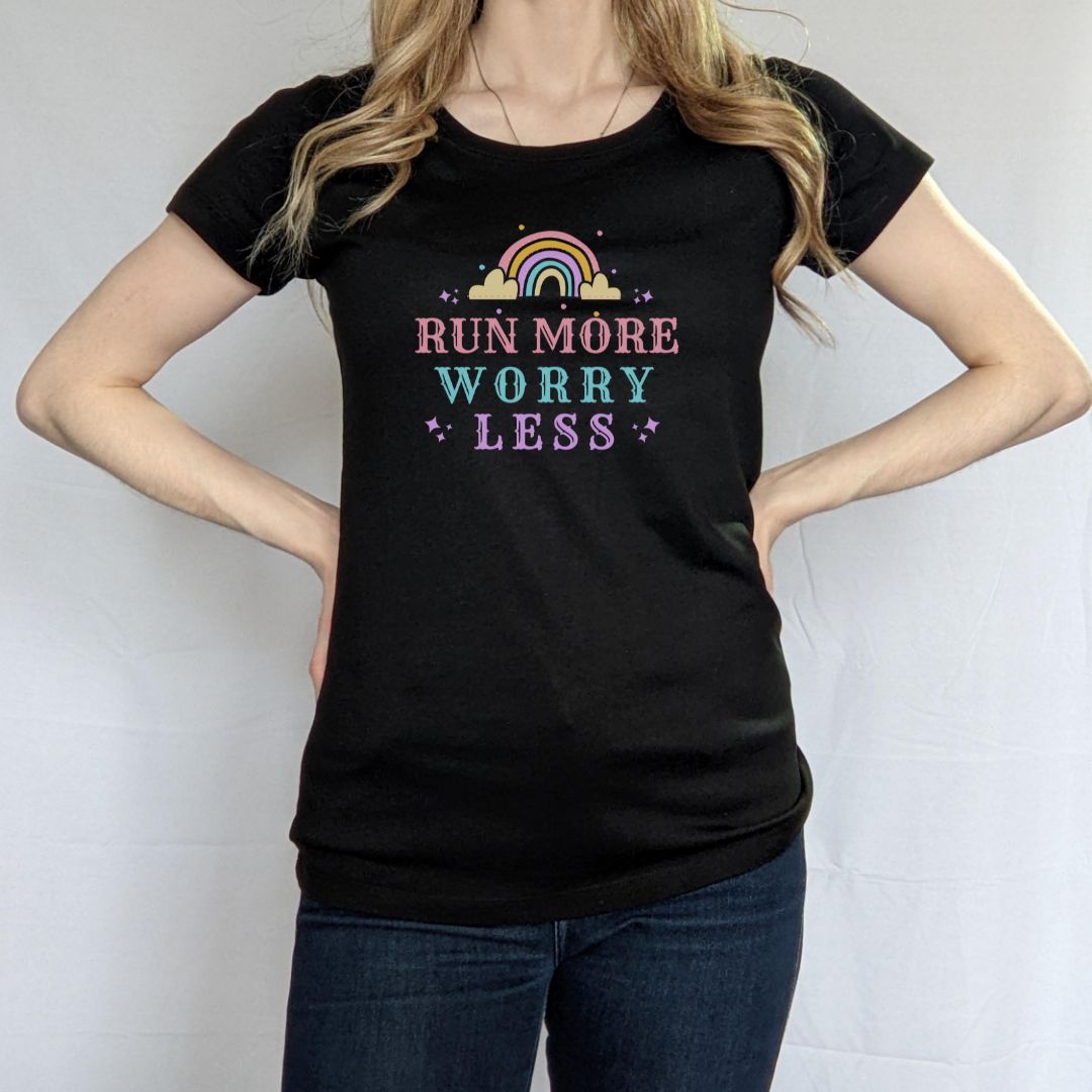 Run More Worry Less Women's Running T-Shirt