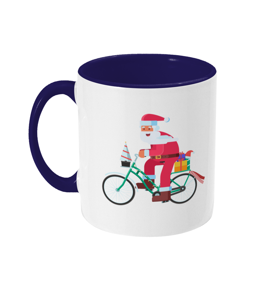 Santa on a Bike Mug