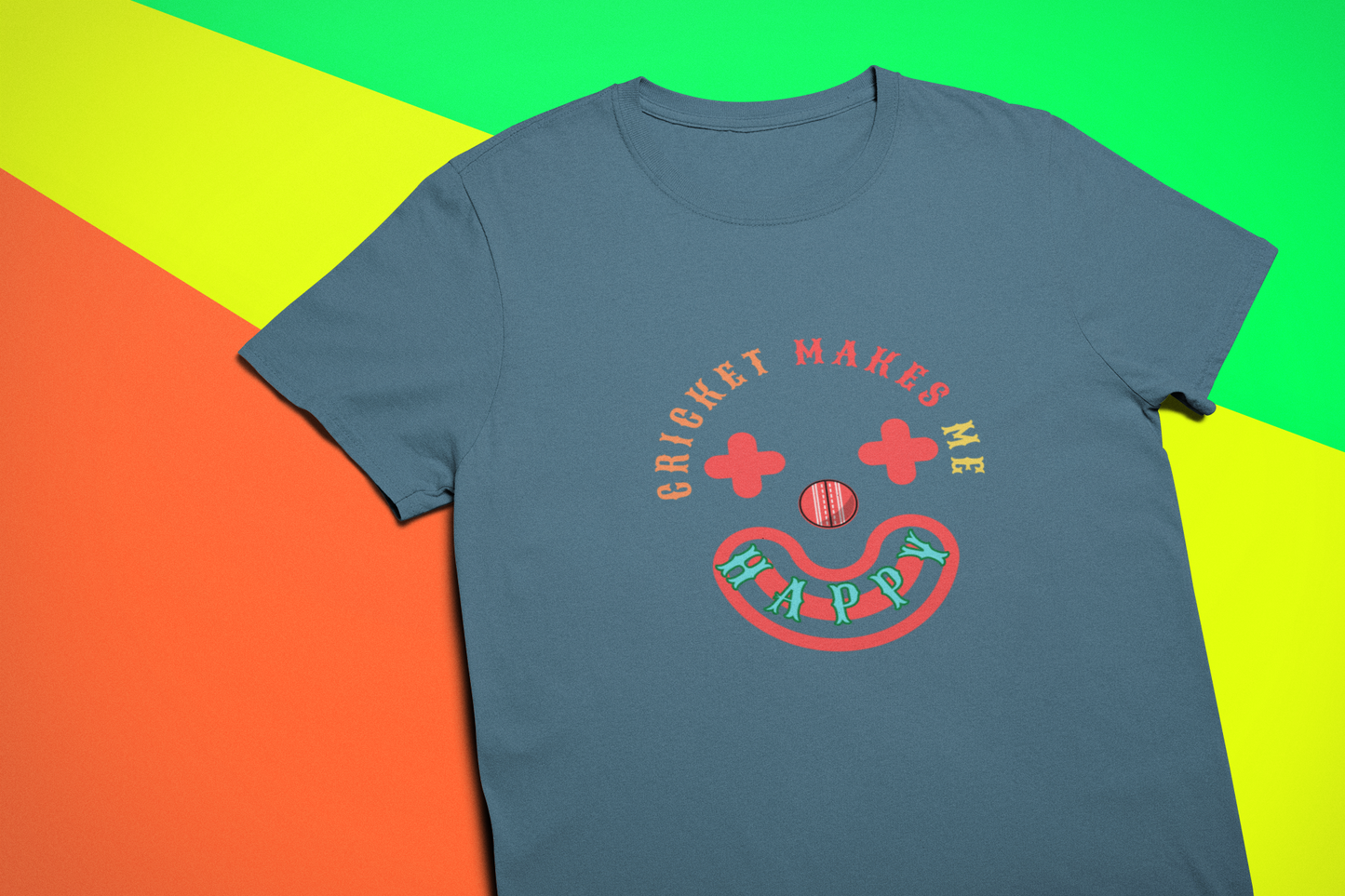 Cricket Makes Me Happy Men's T-Shirt