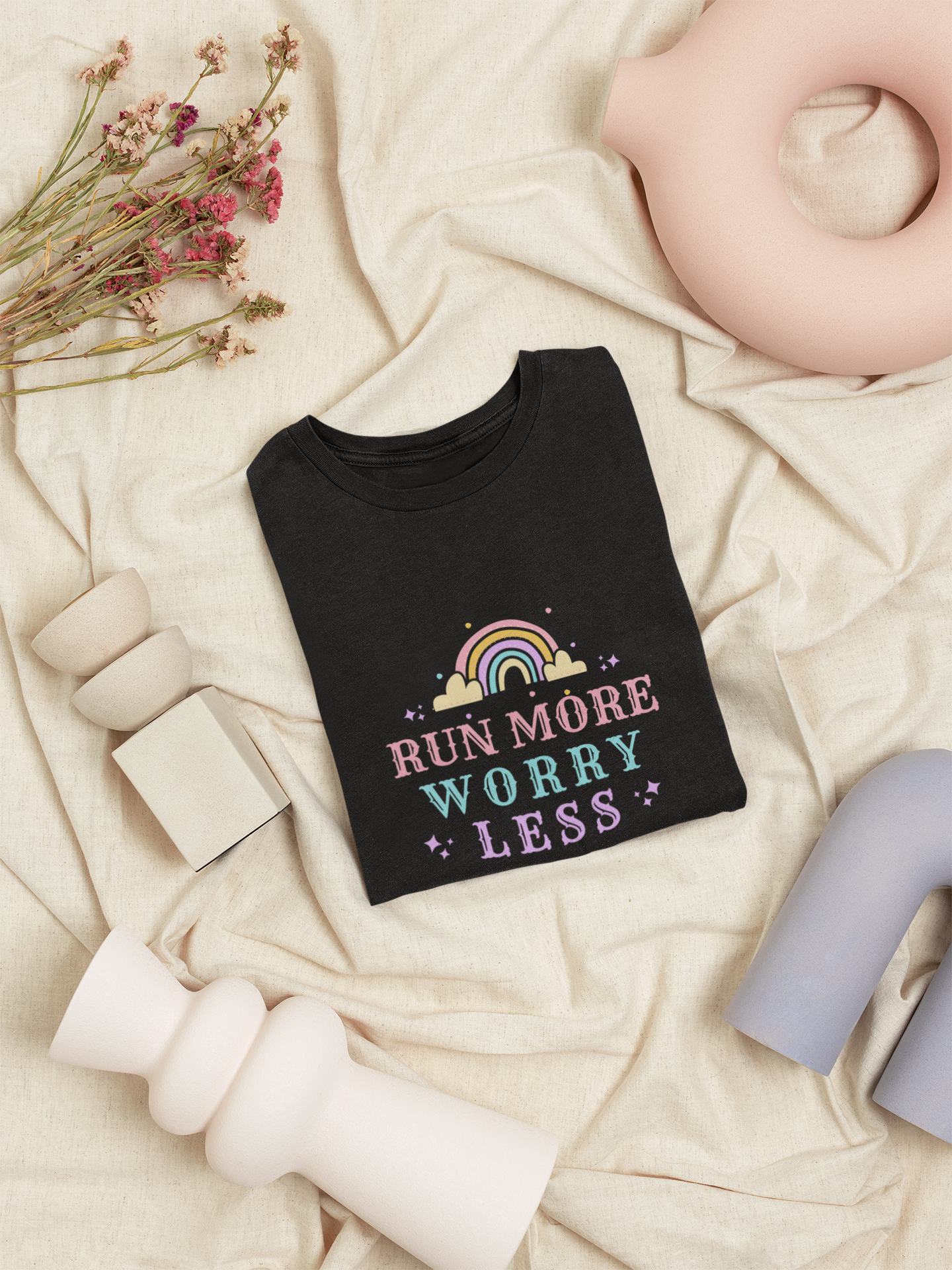 Run More Worry Less Women's Running T-Shirt