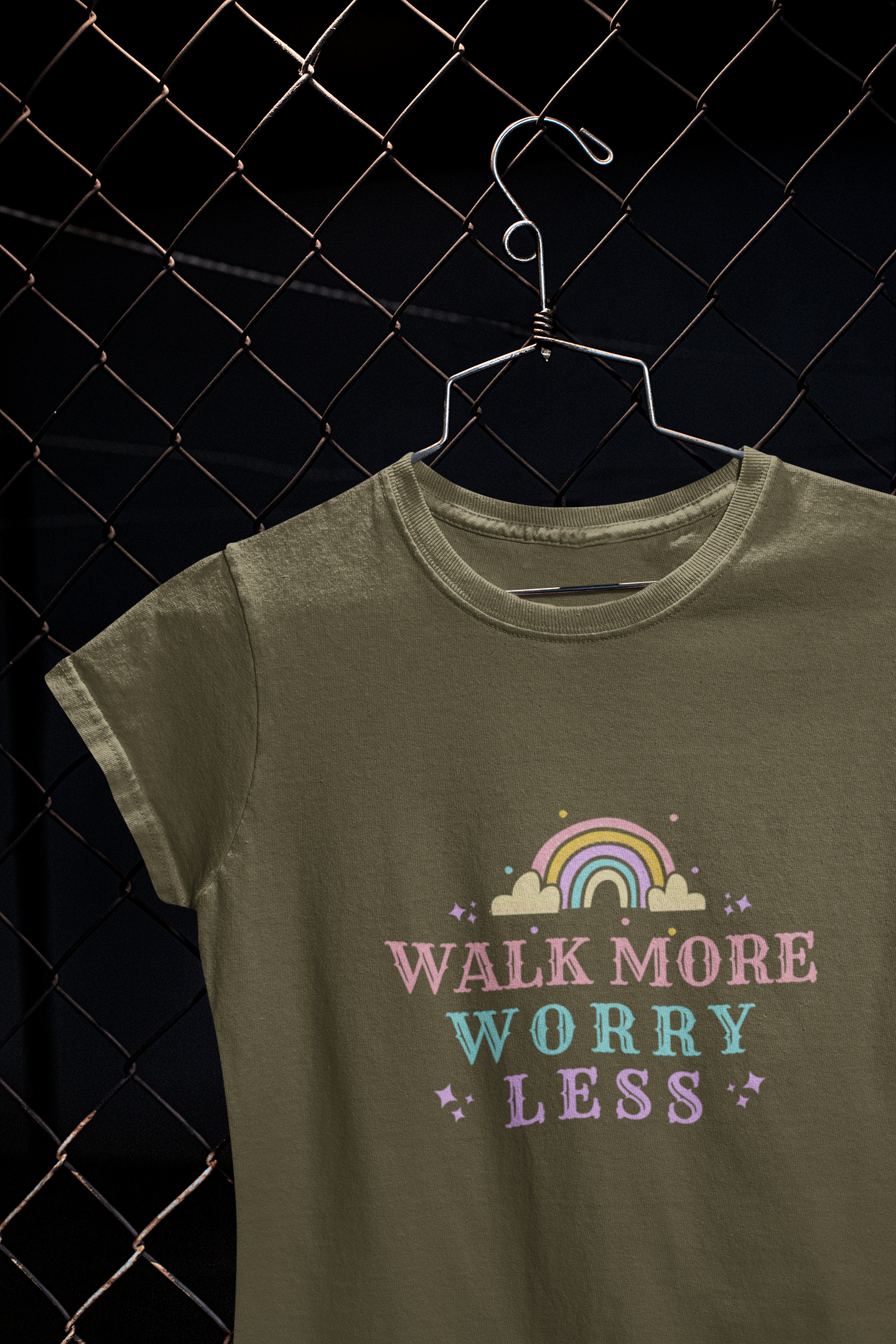 Walk More Worry Less Womens Tshirt