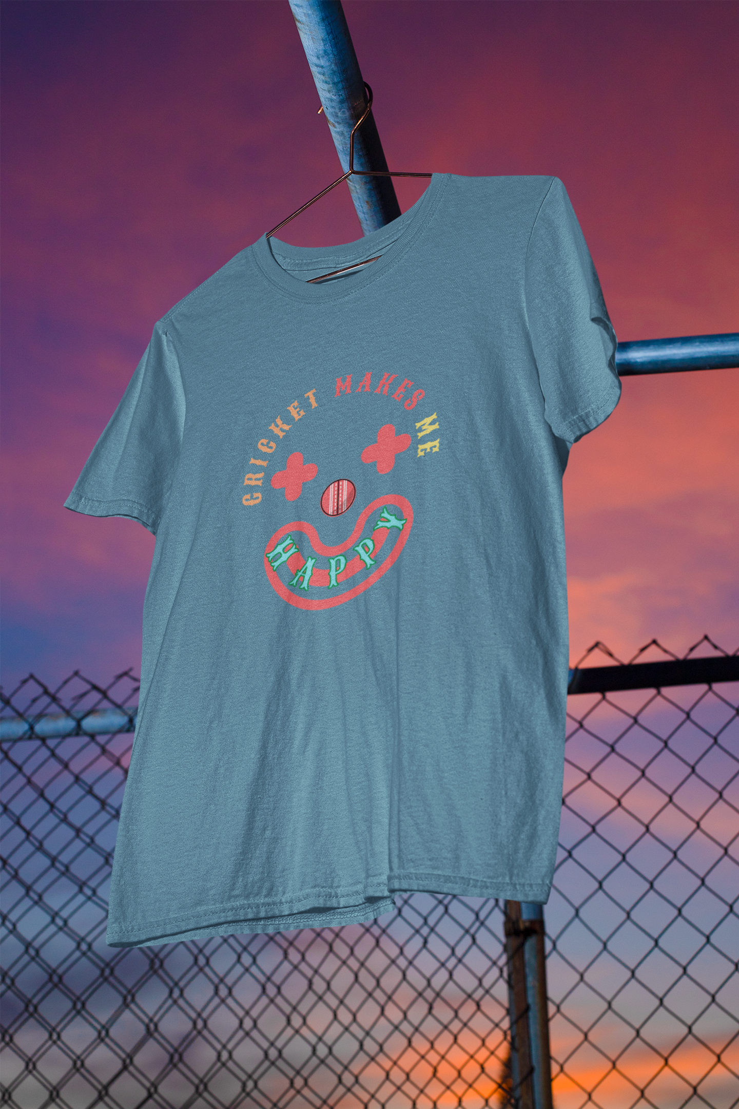 Cricket Makes Me Happy Men's T-Shirt