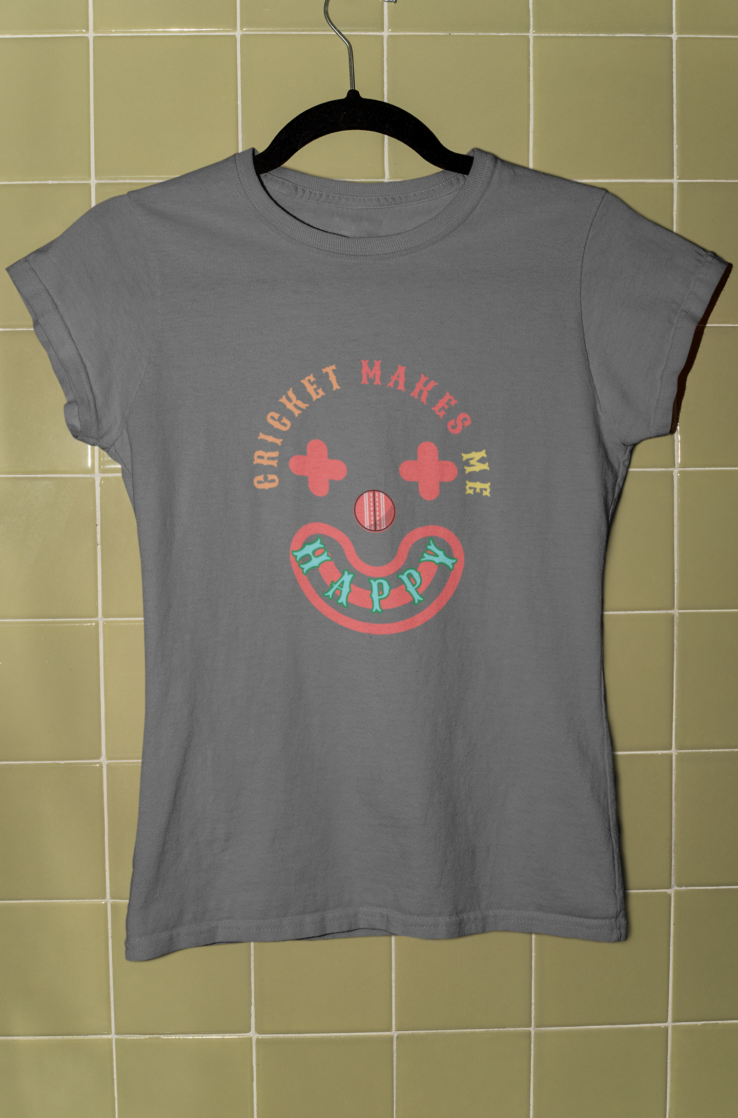 Cricket Makes Me Happy Women's T-Shirt