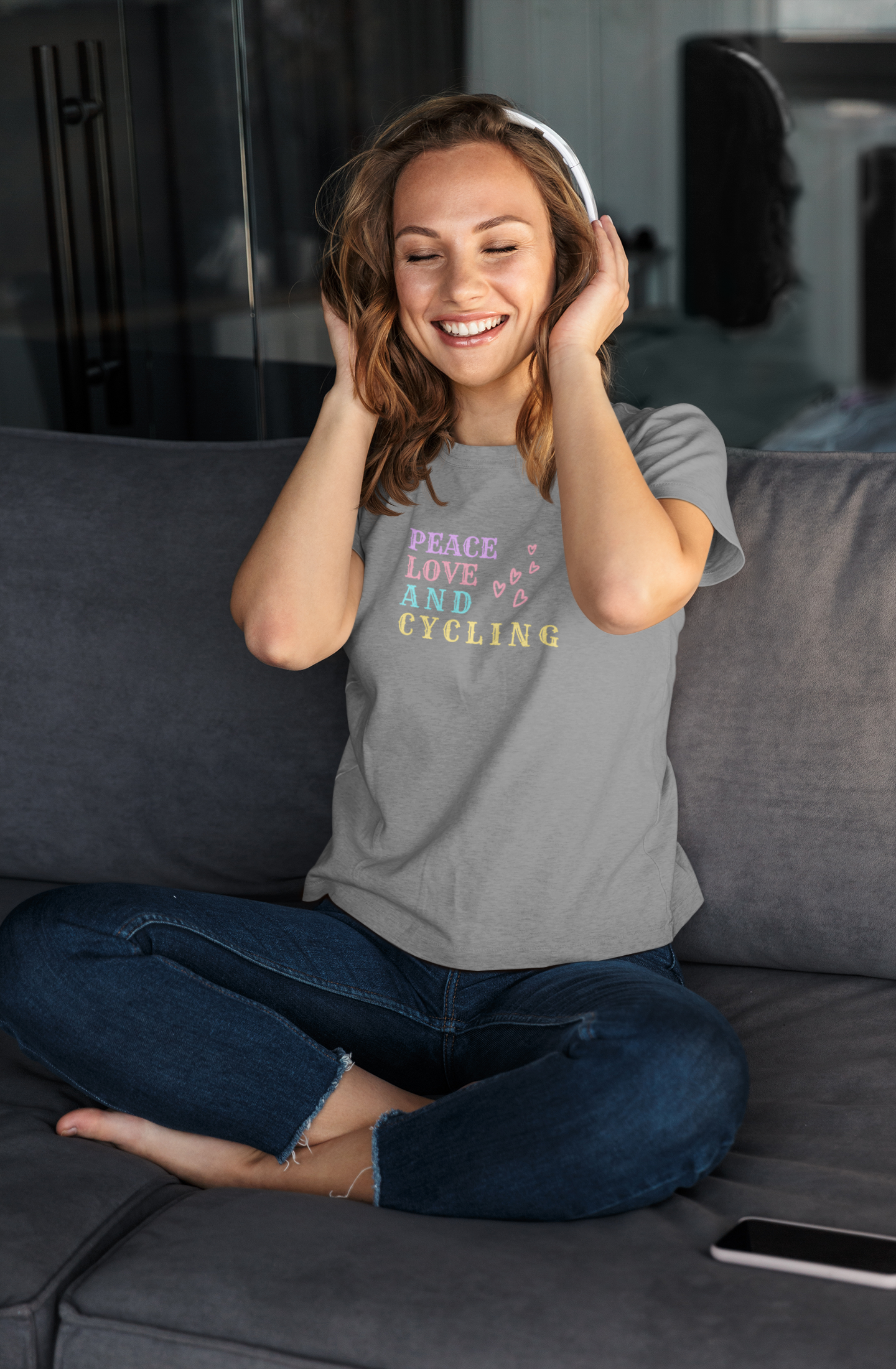 Peace Love and Cycling Women's T-Shirt