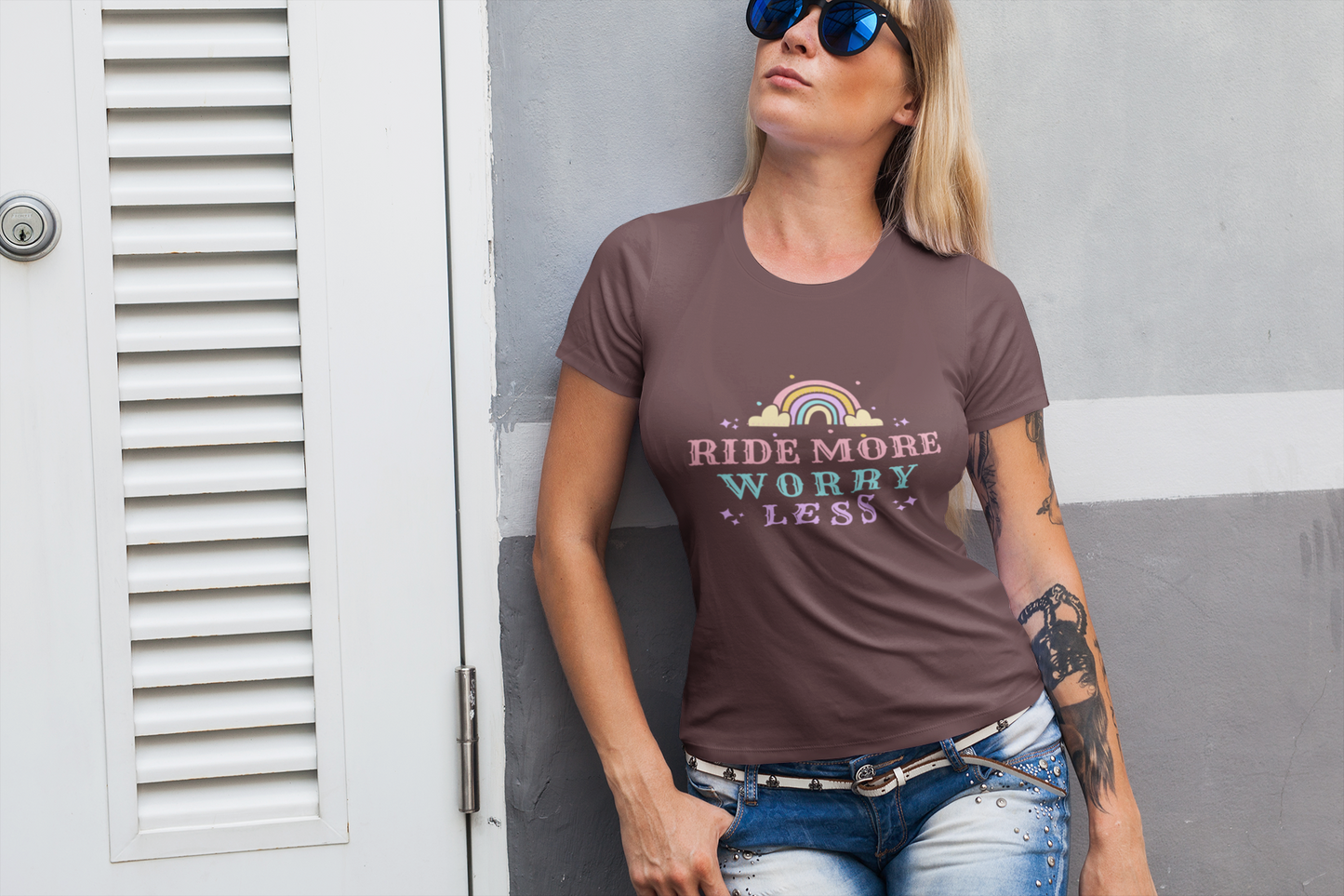 Ride More Worry Less Women's Cycling T-Shirt