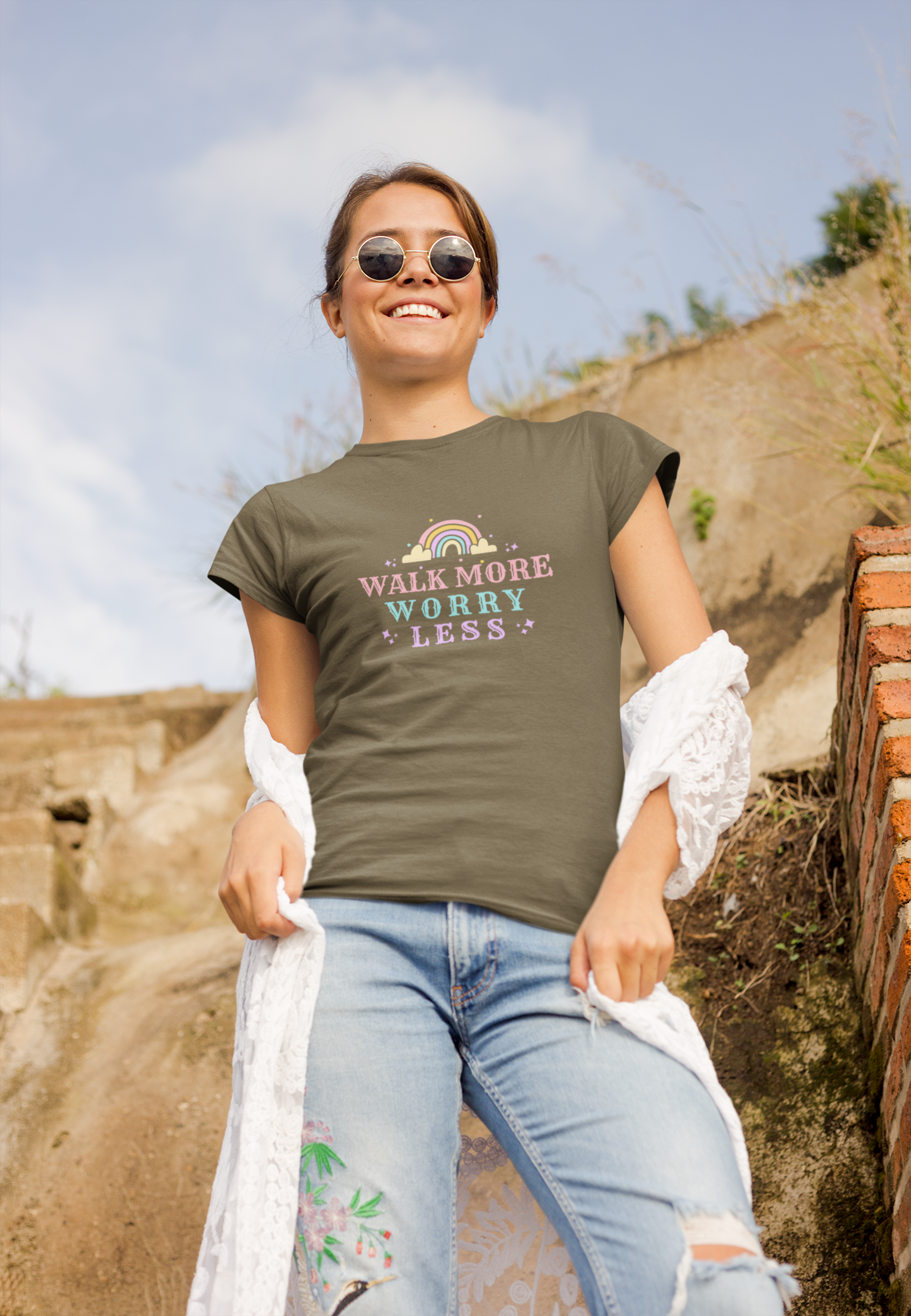 Walk More worry less tshirt