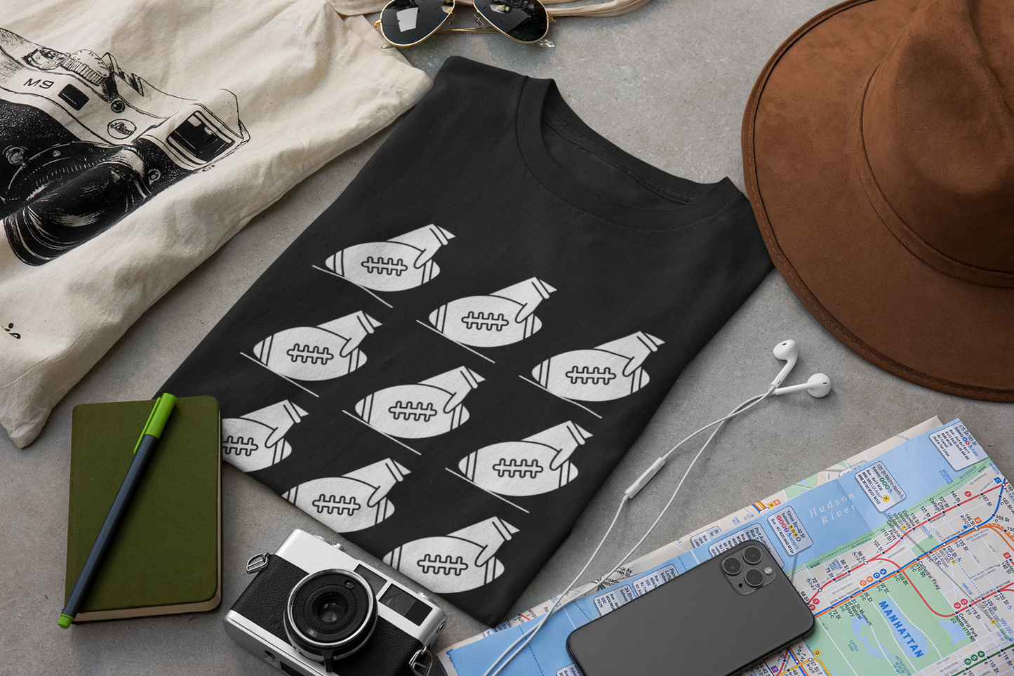 Multiple American Football T-Shirt