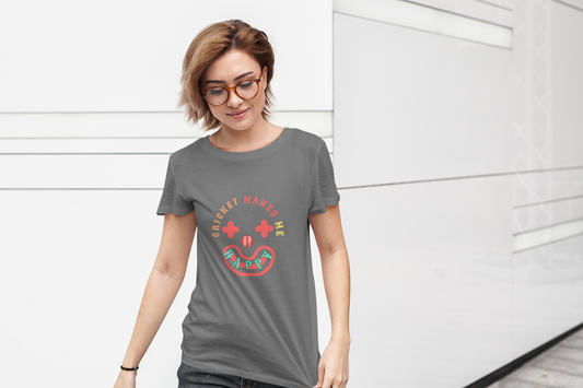 Cricket Makes Me Happy Women's T-Shirt