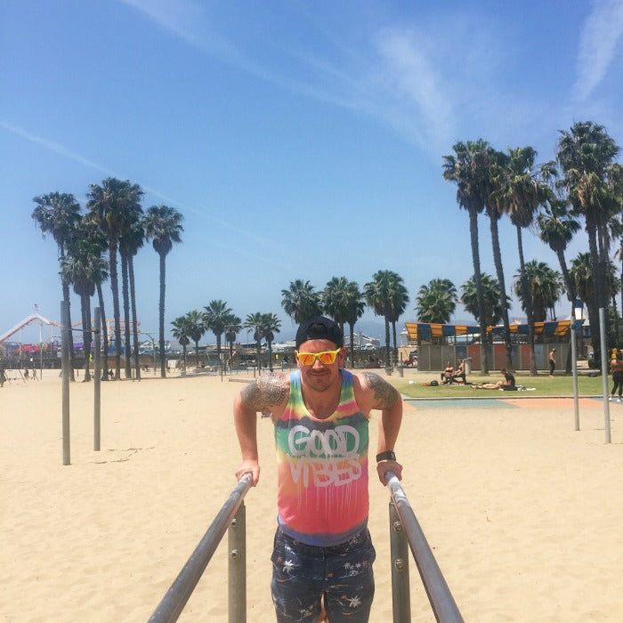WORKING OUT AT MUSCLE BEACH