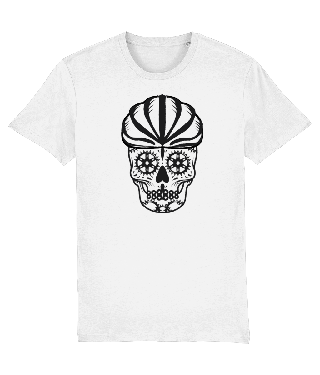 Cyclist B&W Sugar Skull T-Shirt