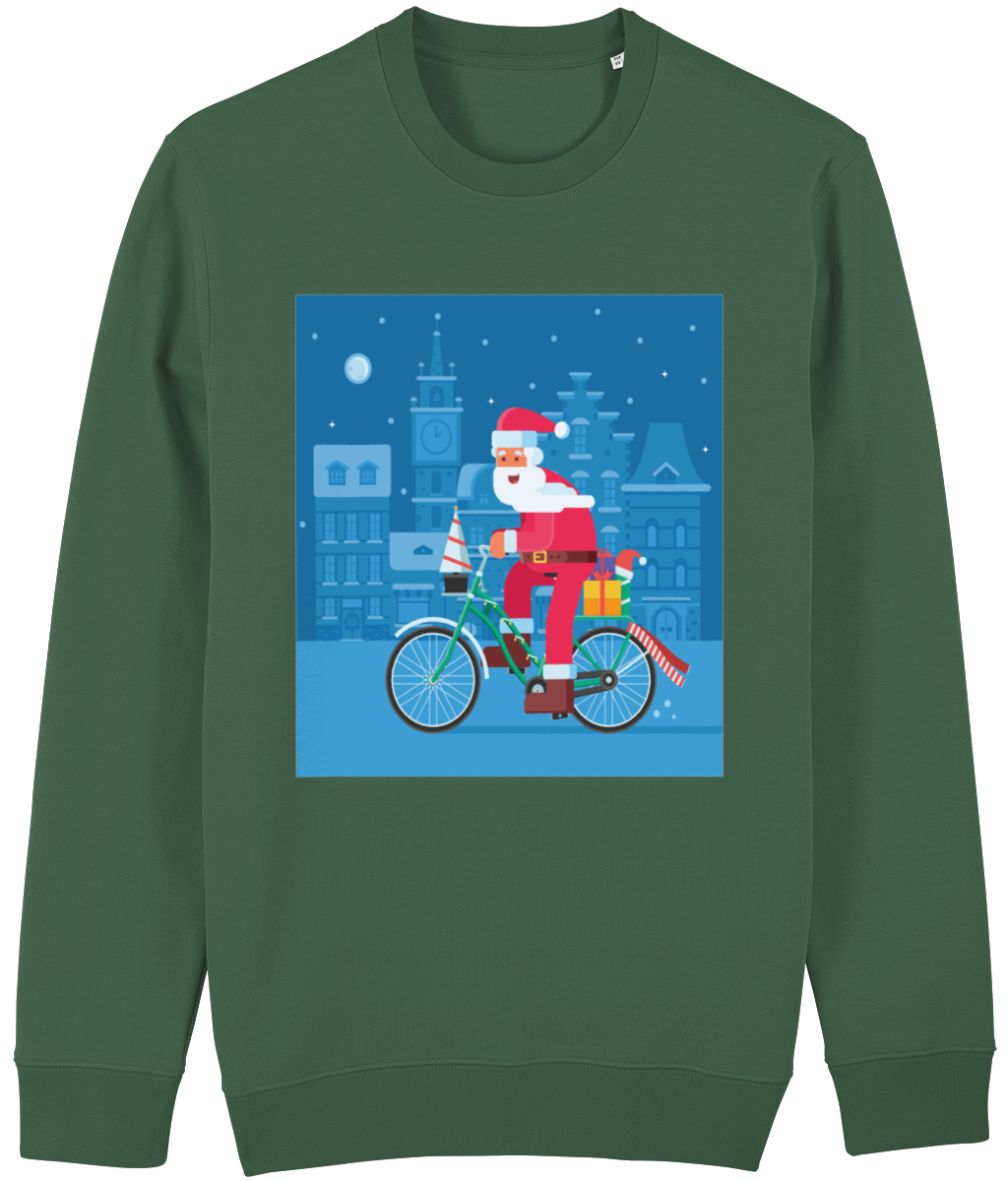 Santa on a Bike Sweatshirt - Unisex