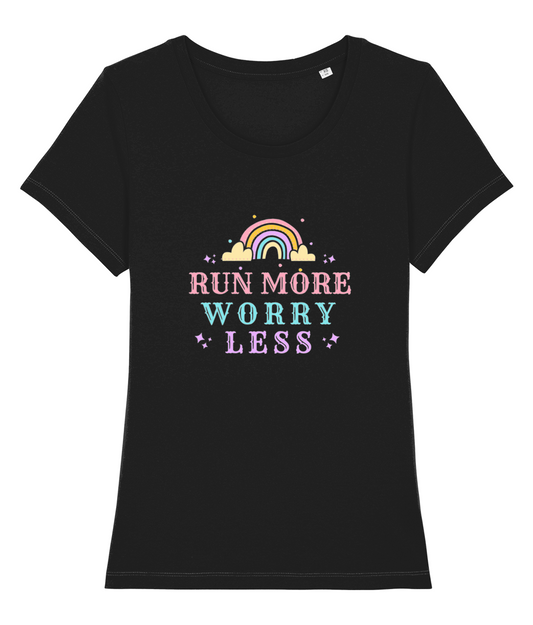 Run More Worry Less Women's Running T-Shirt