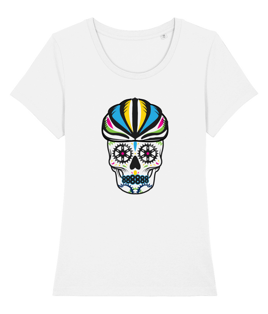 Colourful Sugar Skull Cycling Womens Tshirt