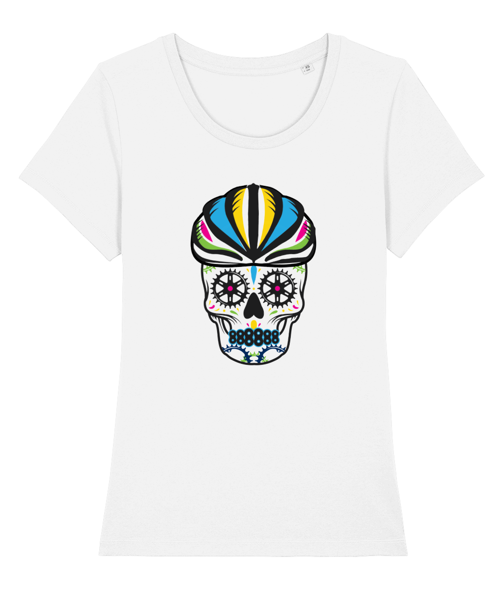 Colourful Sugar Skull Cycling Womens Tshirt