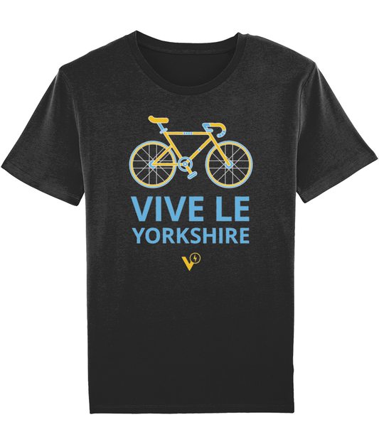 VIVE LE YORKSHIRE MEN'S CYCLING BLACK T-SHIRT