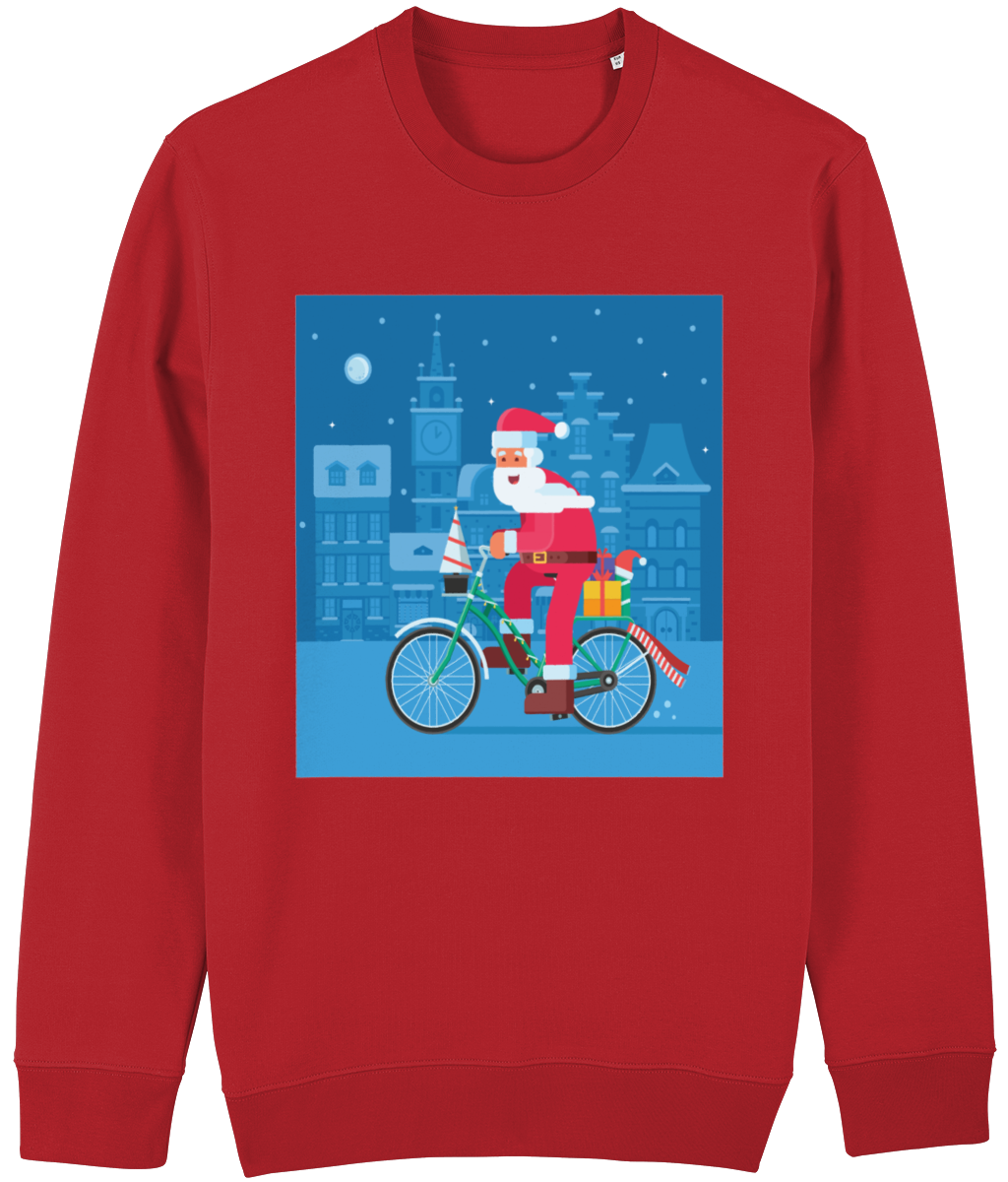 Santa on a Bike Sweatshirt - Unisex