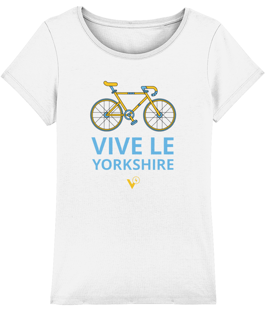 VIVE LE YORKSHIRE WOMEN'S WHITE CYCLING T-SHIRT