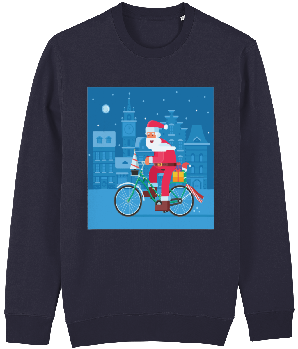 Santa on a Bike Sweatshirt - Unisex