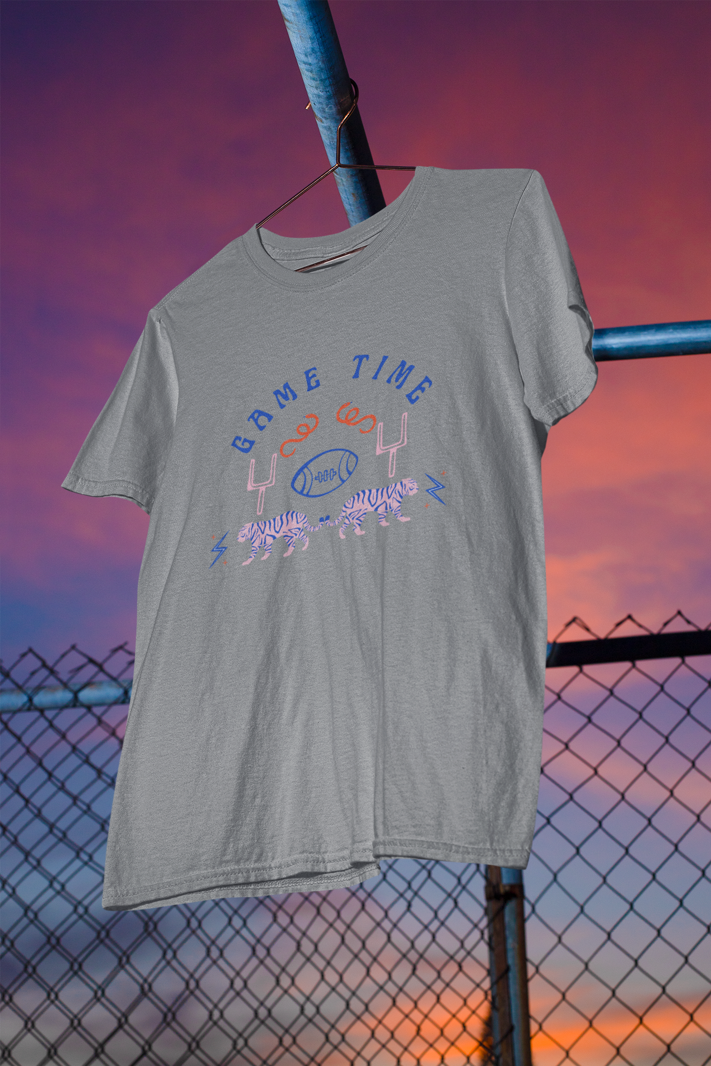 Game Time Tiger American Football Mens T-Shirt