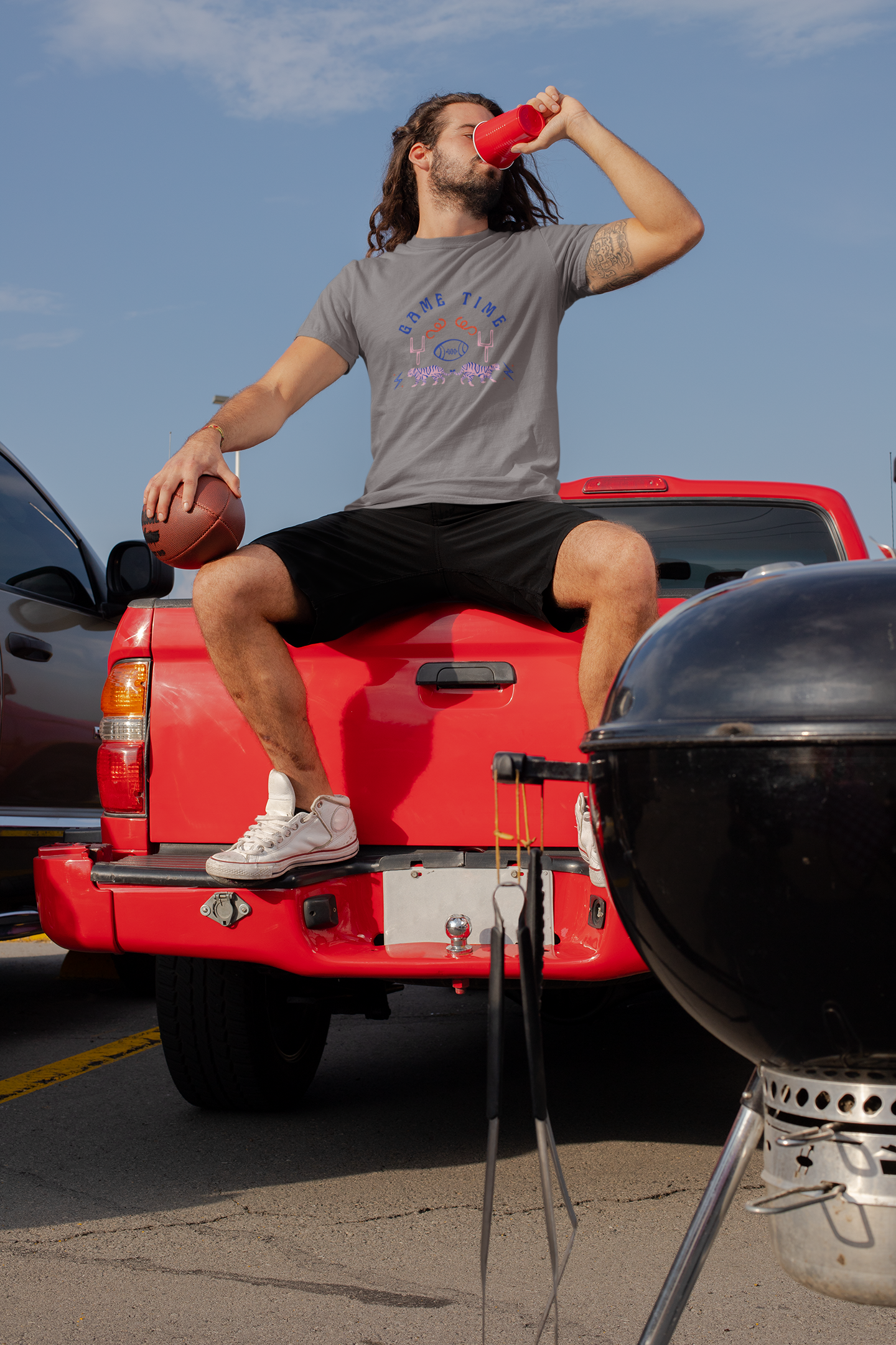 Game Time Tiger American Football Mens T-Shirt