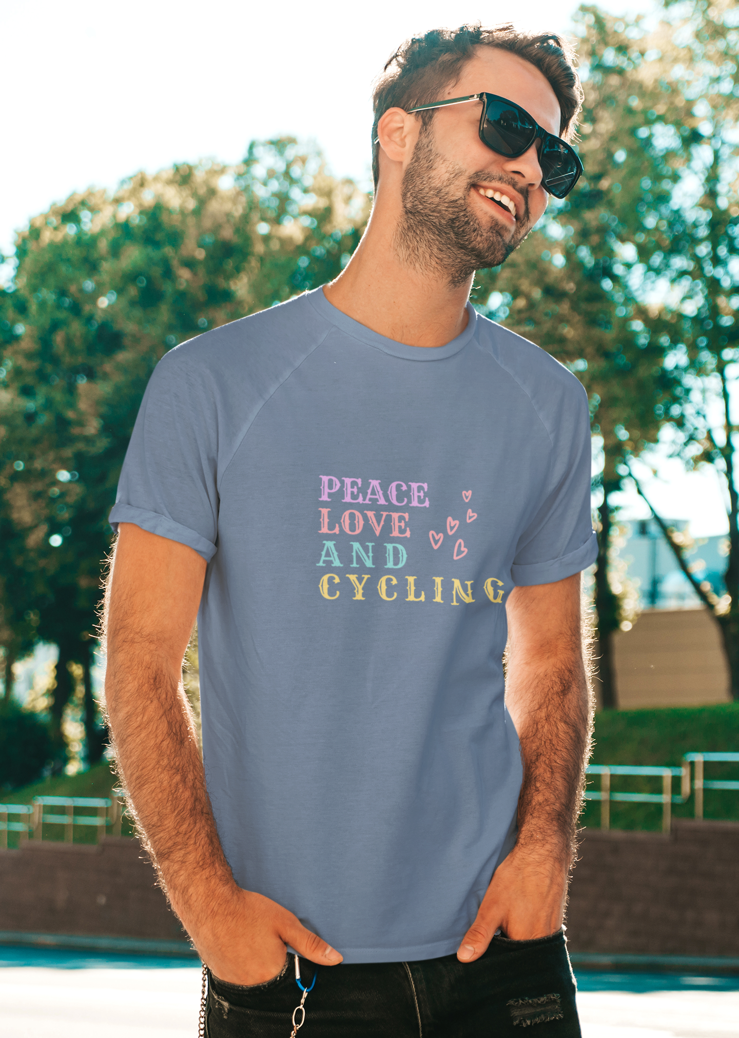 Peace Love and Cycling Men's T-Shirt